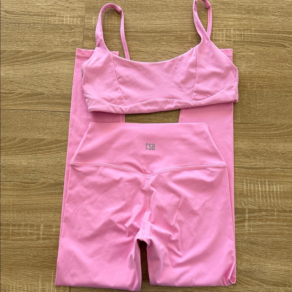 CSB Women's Pink Sports Bra and Leggings Set